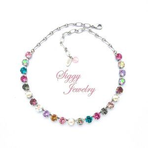 Swarovski Crystal and Pearls Colorful Necklace